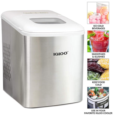 Igloo Stainless Steel Automatic Self-Cleaning Portable Electric Ice Maker Machine