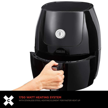 Crux 6 Qt Digital Air Fryer w/ Nonstick Removable Pan Dishwasher Safe & Crisping Tray