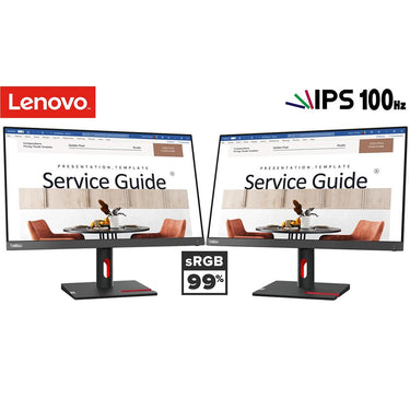 Lenovo 23.8" ThinkVision S24i-30 FHD IPS WLED Monitor 2 Pack with HDMI Cable