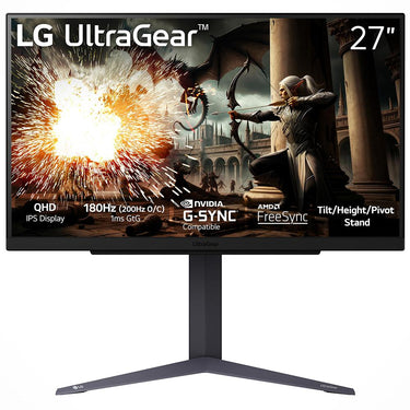 LG 27" UltraGear QHD Compatible IPS Gaming Monitor + 26 Months Protection Bundle