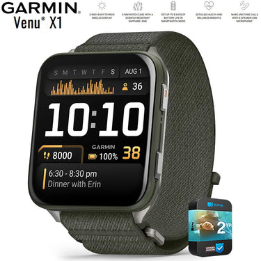 Garmin Venu X1 Premium GPS Smartwatch Moss Titanium with 2 Year Warranty