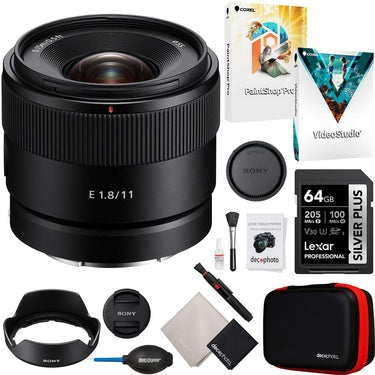 Sony E 11mm F1.8 APS-C Ultra-Wide-Angle Prime Lens w/ Accessory + Software Bundle