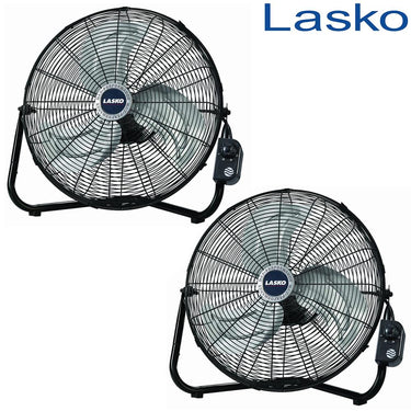 Lasko 20-inch Max Performance High Velocity Floor/Wall mount Fan Black 2 Pack