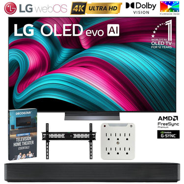 LG 65 Inch C5 Series OLED evo 4K UHD Smart webOS TV (2025) w/ SKM1 Soundbar Bundle