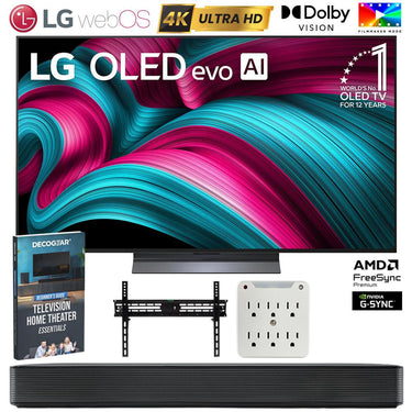 LG 55 Inch C5 Series OLED evo 4K UHD Smart webOS TV (2025) w/ SKM1 Soundbar Bundle