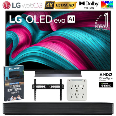 LG 42 Inch C5 Series OLED evo 4K UHD Smart webOS TV (2025) w/ SKM1 Soundbar Bundle