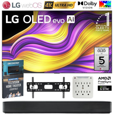 LG 77" G5 OLED evo 4K UHD Smart TV w/ One Wall Design (2025) + SKM1 Soundbar Bundle