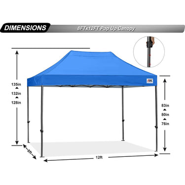 ABCCANOPY Patio Pop Up Canopy Tent 8x12 ft Commercial-Series, Blue