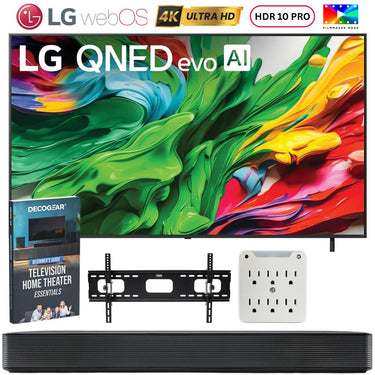 LG 86 inch Mini LED QNED AI 4K QNED85A Smart TV (2025) w/ SKM1 Soundbar Bundle