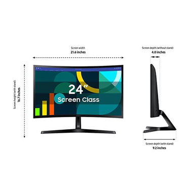 Samsung 24" Essential S3 (S36GD) Series FHD Curved Monitor + 26 Months Protection Bundle