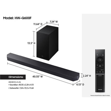 Samsung HW-Q600F 3.1.2ch Soundbar and Subwoofer with Dolby Audio - Open Box
