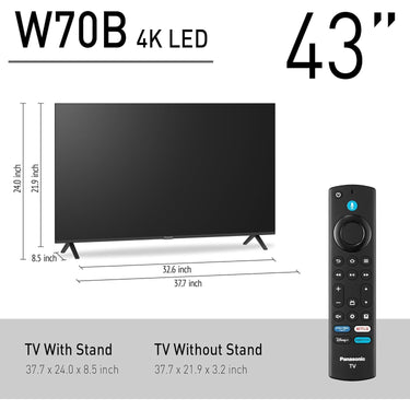 Panasonic W70 Series 43 inch LED 4K Ultra HD Smart Fire TV