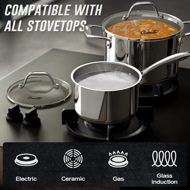 Ciwete 10-Piece Stainless Steel Pots and Pans Induction Cookware Set