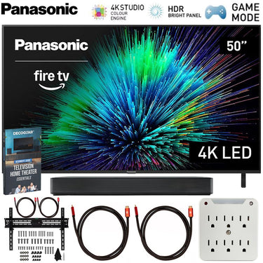 Panasonic W70 Series 50 inch LED 4K Ultra HD Smart Fire TV with Soundbar Bundle