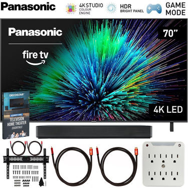 Panasonic W70 Series 70 inch LED 4K Ultra HD Smart Fire TV with Soundbar Bundle