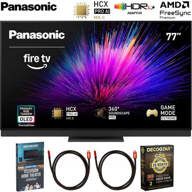 Panasonic 77 inch LED 4K Ultra HD Smart Fire TV with Extended Protection Bundle