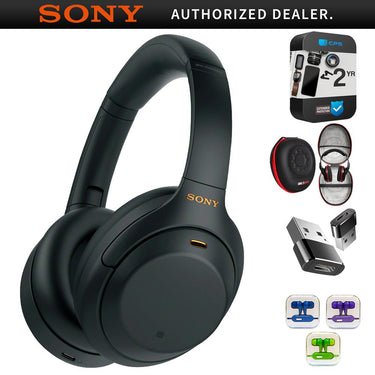 Sony WH1000XM4/B Premium NC Wireless Over-the-Ear Headphones + 2 Year Protection Pack