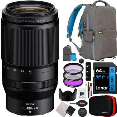 Nikon NIKKOR Z 70-180mm f/2.8 Telephoto Zoom FX Lens Z-Mount Mirrorless Cameras Bundle