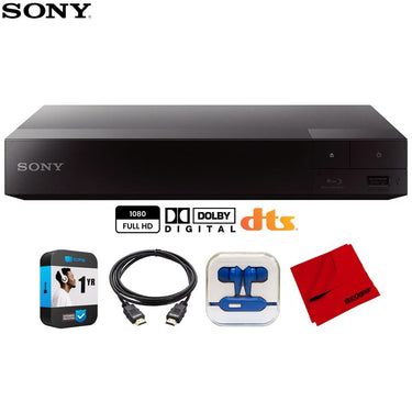Sony Blu-ray DVD Player Dolby Digital TrueHD/DTS with 1 Year Warranty Bundle
