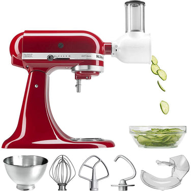 KitchenAid Artisan Series 5-Quart Tilt-Head Stand Mixer with Slicer Red Open Box