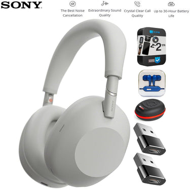 Sony Wireless Noise Canceling Headphones Platinum Silver+2 Year Warranty Bundle