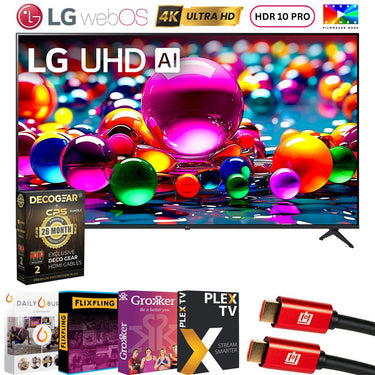 LG 65 Inch UA77 LED AI 4K UHD Smart webOS TV (2025) w/ 26 Month Protection Bundle