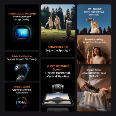 DJI Pocket 3 Creator Combo 3-Axis Stabilized Gimbal Camera Open Box+Pro Bundle