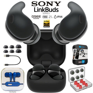 Sony LinkBuds Fit Truly Wireless Earbud Headphones, Black w/ Warranty Bundle