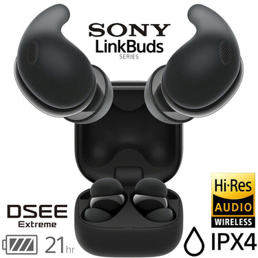 Sony LinkBuds Fit Truly Wireless Earbud Headphones, Black w/ Warranty Bundle