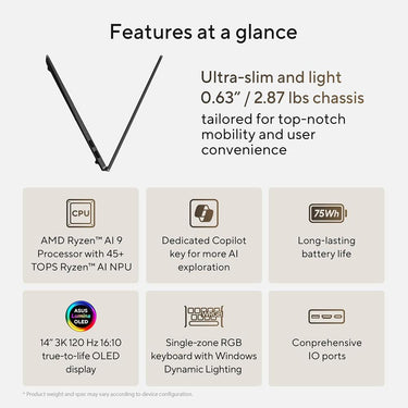 Asus 14" AI R9 365 24G 512G W11H