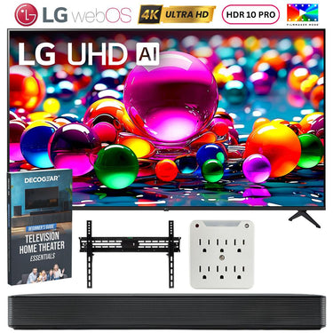 LG 65" UA77 Series LED AI 4K UHD Smart webOS TV (2025) w/ SKM1 Soundbar Bundle