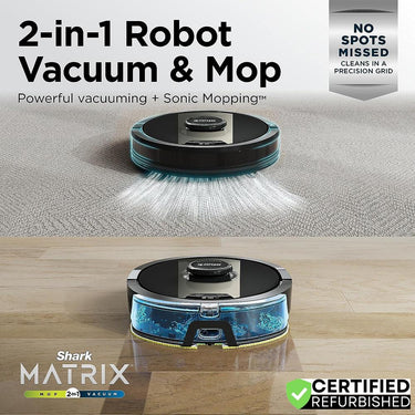 Shark Matrix 2-in-1 Robot Vacuum/Mop with Sonic Mopping, RV2410WD - Refurbished