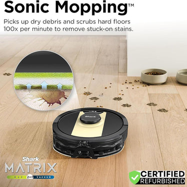 Shark Matrix 2-in-1 Robot Vacuum/Mop with Sonic Mopping, RV2410WD - Refurbished