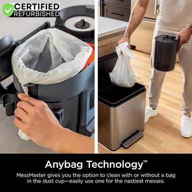 Shark MessMaster 1 Gallon Portable Wet/Dry Vacuum for Pets, Cars - Burgundy Refurb