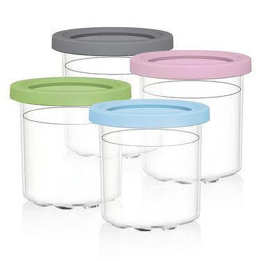 Deco Essentials 4 Pack of Pints and Lids Storage Containers for Ninja Creami