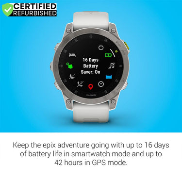 Garmin Epix Gen 2, Premium Active Smartwatch, 47 mm (White Titanium) - (Renewed)