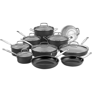 Cuisinart 66-17N Chef's Classic Non-Stick Hard Anodized, 17 Piece Set, Black - Open Box