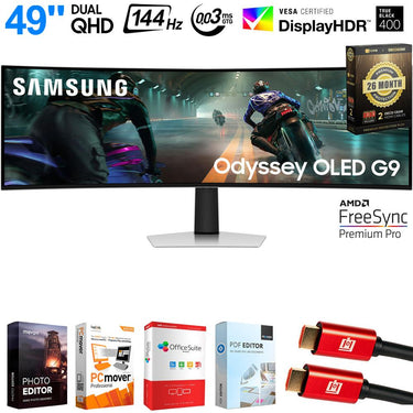 Samsung 49" Odyssey G9 Dual QD-OLED Curved Monitor + 26 Months Protection Bundle