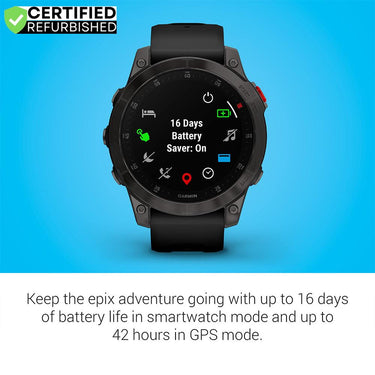 Garmin EPIX Gen 2, Sapphire, Black, Titanium, NA - (Renewed)