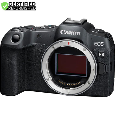 Canon EOS R8 Full Frame Mirrorless Camera Body Renewed +Microphone & Tripod Kit Bundle