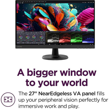 Lenovo D27-40 27" Full HD 75Hz 16:9 4ms VA Monitor, Raven Black