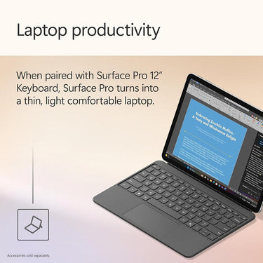 Microsoft Surface Pro Copilot+ PC 12", Snapdragon X Plus, 16GB RAM, 512GB, Platinum