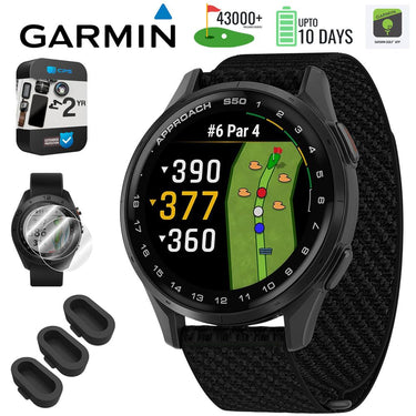 Garmin 010-03010-00 Approach S50, Advanced Golf GPS Smartwatch + 2 YR Warranty Bundle