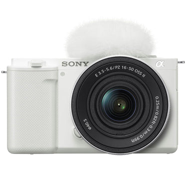 Sony Alpha ZV-E10 Mirrorless Vlog Camera with 16-50mm f/3.5-5.6 II Lens (White)