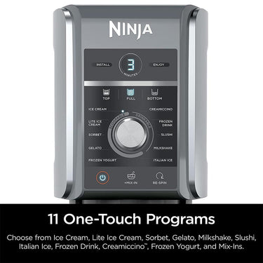 Ninja CREAMi Deluxe 11-in-1 XL Ice Cream Maker Renewed + Pints and Lids 6 Pack