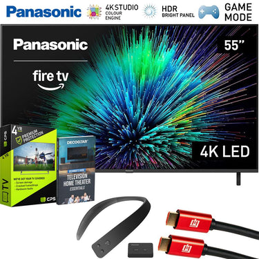 Panasonic W70 Series 55 inch LED 4K UHD Smart Fire TV + WN10 Neck Speaker Bundle