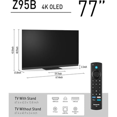 Panasonic Z95BP Series 77 inch LED 4K UHD Smart Fire TV + WN10 Neck Speaker Bundle