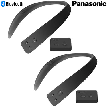Panasonic Wireless Wearable TV Neck Speaker Bluetooth Built-in Microphone 2 Pack