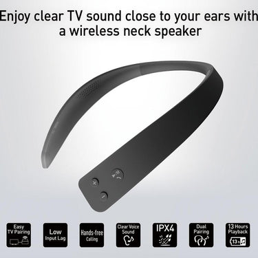 Panasonic Wireless Wearable TV Neck Speaker Bluetooth Built-in Microphone 2 Pack