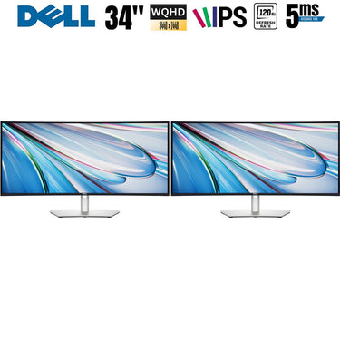 Dell UltraSharp 34" WQHD 120Hz 5ms Curved Thunderbolt Hub Dual Monitor Bundle